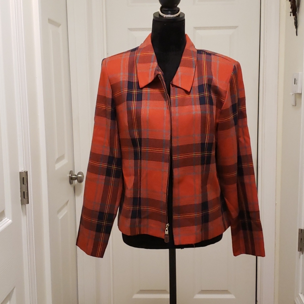Vintage orange plaid Blazer
